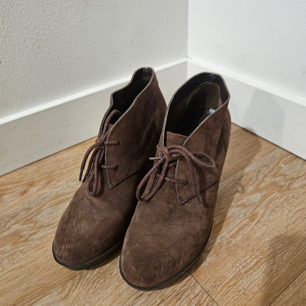 Cole Haan brown wedge bootie